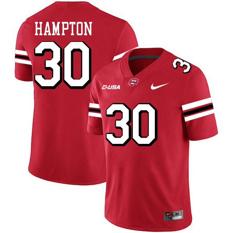 Jalen Hampton WKU Jersey,Western Kentucky Hilltoppers #30 Jalen Hampton Jersey Youth-Red